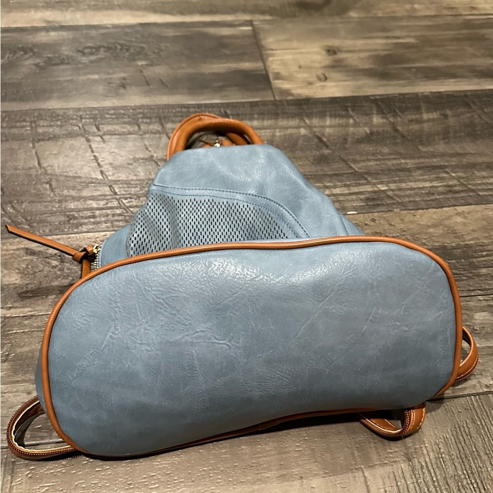 Baby Blue Backpack Purse - Picture 2 of 12